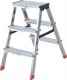 Krause Dopplo Drabina wolnostojąca dwustronna aluminiowa 3 stopniowa (120397)