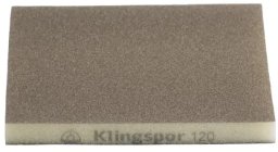 Klingspor Gąbka polerska 120x98x10mm gr.220 do drewna/szpachli/farb/tworzyw sztucznych (271084)