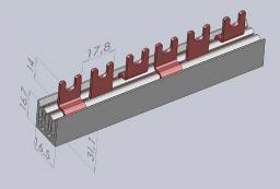 Eti-Polam Szyna łączeniowa IZ12/3F/12 3P 80A 12mm2 widełkowa 002921020