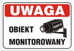 Tablica 25x17,5cm UWAGA! Obiekt Monitorowany (TBI-28)