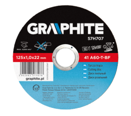 Graphite Tarcza tnąca do metalu 115x1.0x22.2 mm 41 A60-T-BF (57H705)