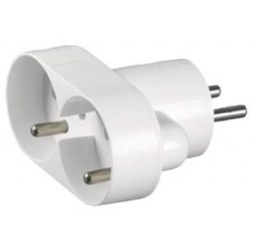 Opal Rozgałęźnik okrągły 2x2P+Z z uziemieniem biały