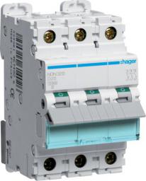 Hager Wyłącznik nadprądowy 3P D 20A 10kA AC (NDN320)