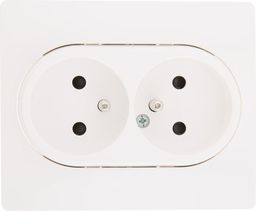Legrand Gniazdo podwójne z/u kompaktowe 16 A 250V z przesłonami białe (764541)