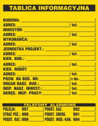ANRO Tablica informacyjna budowlana 700 x 900mm (B1/R/P)