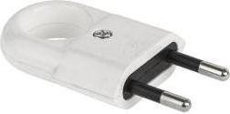 Elgotech Wtyczka płaska z uchwytem b/u Euro 2,5A 250V biała (WTP2C)