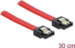 Delock SATA - SATA, 0.3m, Czerwony (82676)