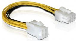 Delock ATX/EPS 4-pin - ATX/EPS 8-pin, 0.15m, Żółty (82405)