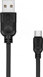 Kabel USB eXc  USB-A - USB-C 0.9 m Czarny (5901687938462)