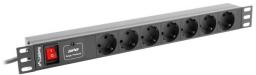 Lanberg Listwa zasilająca PDU 19" 1U 7x Schuko 2m (PDU-07F-0200-BK)