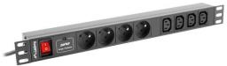 Lanberg Listwa zasilająca PDU 19" 1U 4x 230V PL + 4x IEC C13 2m (PDU-04E04I-0200-BK)