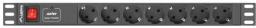 Lanberg Listwa zasilająca PDU 19" 1U 7x Schuko 2m (PDU-07F-0200-IEC-BK)