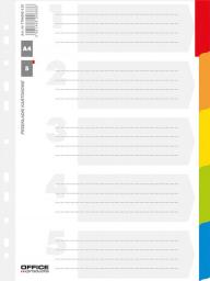 Office Products Przekładki kartonowe A4, 227x297, laminowane, mix, 5 kart (21070511-99)