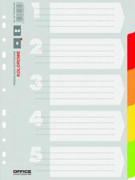 Office Products Przekładki kartonowe A4, 227x297, mix, 5 kart (21070521-99)