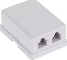LechPol Gniazdo telefoniczne podwójne mini-pin białe TEL0020 (LX9126/6/4)