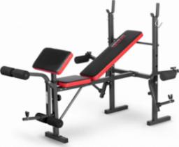 Ławeczka do ćwiczeń pod sztangę + modlitewnik NS-200 czarno-czerwona