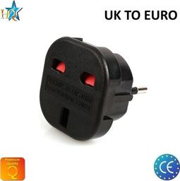 HQ HQ Power Plug adapter from UK (United Kingdom) 3pin to Euro Socket - UK to EU Adapter (OEM)