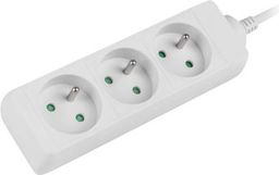 Lanberg 3m, biała, 3 gniazda, kabel wykonany z pełnej miedzi-PS0-03E-0300-W