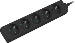 Lanberg 1.5m, czarna, 5 gniazd, kabel wykonany z pełnej miedzi -PS0-05E-0150-BK