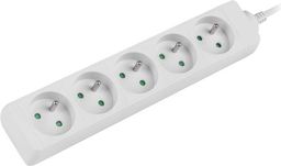 Lanberg 1.5m, biała, 5 gniazd, kabel wykonany z pełnej miedzi-PS0-05E-0150-W
