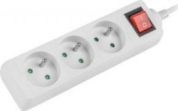 Listwa zasilająca Lanberg PS1 3 gniazda 1.5 m biała (PS1-03E-0150-W)