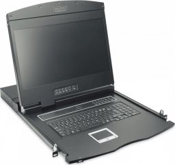 Konsola KVM Digitus Konsola 19 LCD z touchpad KVM 8 portów 1U komplet kabli (8xDS-19231) klawiatura US-DS-72211-2US