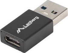 Adapter USB Lanberg USB-A - USB-C Czarny (AD-UC-UA-01)