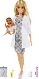 Lalka Barbie Mattel Kariera - Lekarz Pediatra i niemowlę (GVK03)