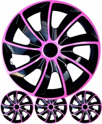 Kołpak Titanium 15 cali NRM Quad Bicolor różowo-czarne NRM komplet 4 sztuk pink
