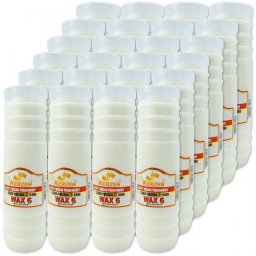 Bolsius Wkłady do zniczy parafinowe Świece WAX 6 144h 6 dni 24 sztuki