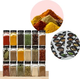 SHOPUJ.PL Pojemniki na przyprawy 24 szt okrągłe słoiki 120ML