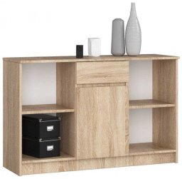 Bestseller Komoda otwarta, drzwi, szuflada, ELIO, 120x40x77 cm, dąb sonoma, mat | TYLETEGOTU