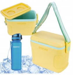 Continental Lodówka turystyczna prznośna żółta PINNACLE z paskiem 8L + butelka Aquaphor