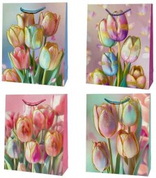 Jupiter Torebka prezentowa uniwersalna L Tulipany mix