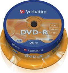 Verbatim DVD-R 4.7 GB 16x 25 sztuk (43522)