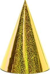 Party Deco Czapeczki imprezowe, holograficzne złote, 17 cm, 6 szt. uniwersalny