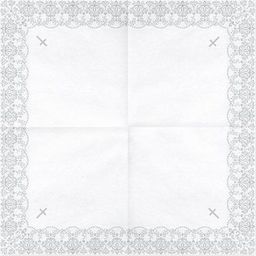 Party Deco Serwetki Komunijne z ornamentem, srebrne, 33x33cm, 20 szt. uniwersalny