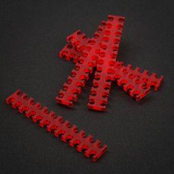 King Mod Services Grzebień na kable 24 otwory 3mm Czerwony 5 sztuk (ZUUV-143)