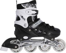 Rolki Nils Extreme NH10905 z wymienną płozą regulowane czarno-białe r. 31-34