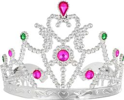 GoDan Tiara diadem księżniczki srebrny z kamykami - 1 szt.. uniwersalny