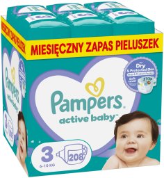 Pampers Pieluchy Active Baby 3, 6-10 kg, 208 szt.