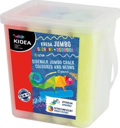 Derform Kreda kolorowa + neonowa Jumbo 12 szt.