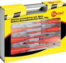 Fixpoint zestaw 7 wkrętaków, 1 próbnik napięcia w walizce (77113)