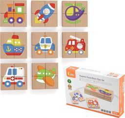 Viga Układanka drewniana puzzle magnetyczne pojazdy