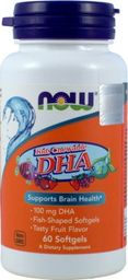 NOW NOW_Kids Chewable DHA 100mg suplement diety dla dzieci 60 kapsułek do żucia