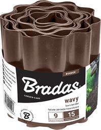 Bradas obrzeże faliste trawnikowe 9m x 10cm, brązowe uniwersalne (13679)