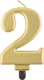 GoDan Świeczka urodzinowa "2" złota 8cm