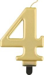 GoDan Świeczka urodzinowa "4" złota 8cm