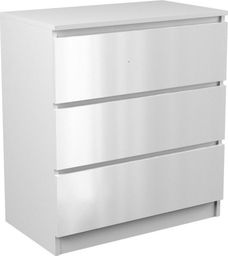 Topeshop KOMODA SZAFKA REGAŁ 3 SZUFLADY M3 BIEL POŁYSK