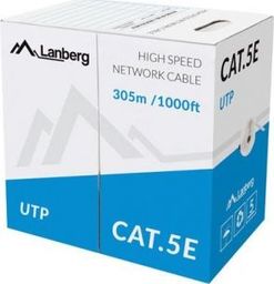 Przewód Lanberg Kabel UTP Kat.5E CCA 305m drut niebieski LCU5-10CC-0305-B-LCU5-10CC-0305-B